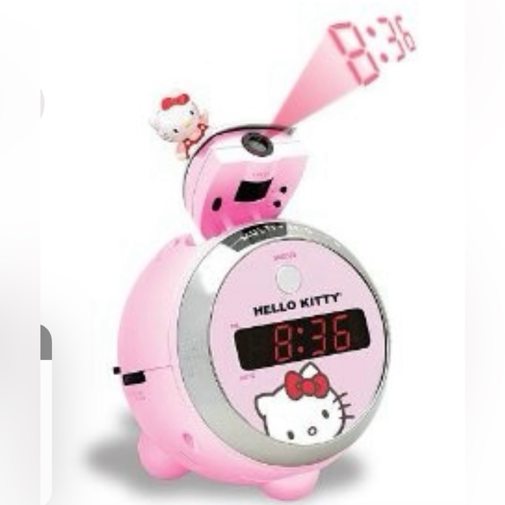 Retro Hello Kitty Pink Round Digital Alarm Projection Clock 2580WH01 Sanrio 2010